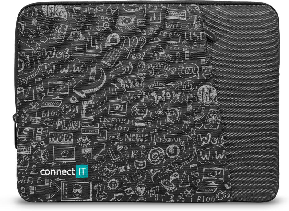 CONNECT IT Doodle pouzdro pro notebook 13.3", ČERNÉ (CFF-7013-DD)