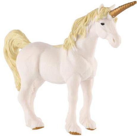 Figurka Zooted Jednorožec bílo-zlatý, plast, 16 cm