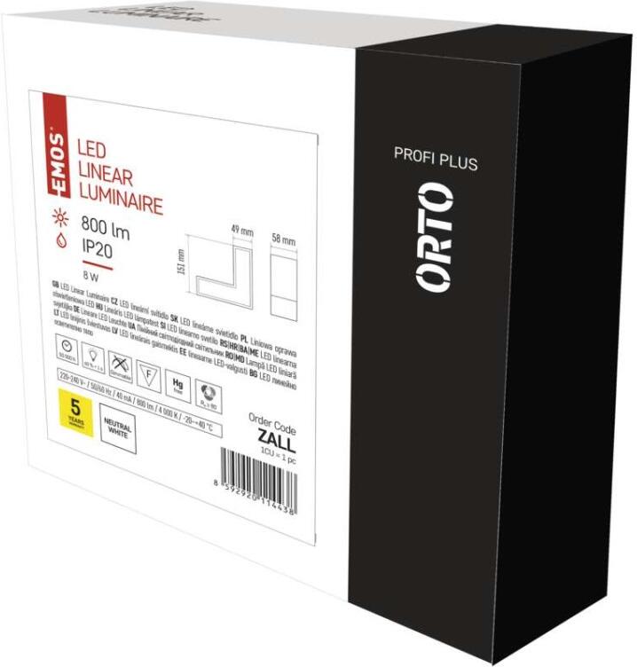 Emos LED lineární svítidlo ORTO LCON 8W neutrální bílá (ZALL)