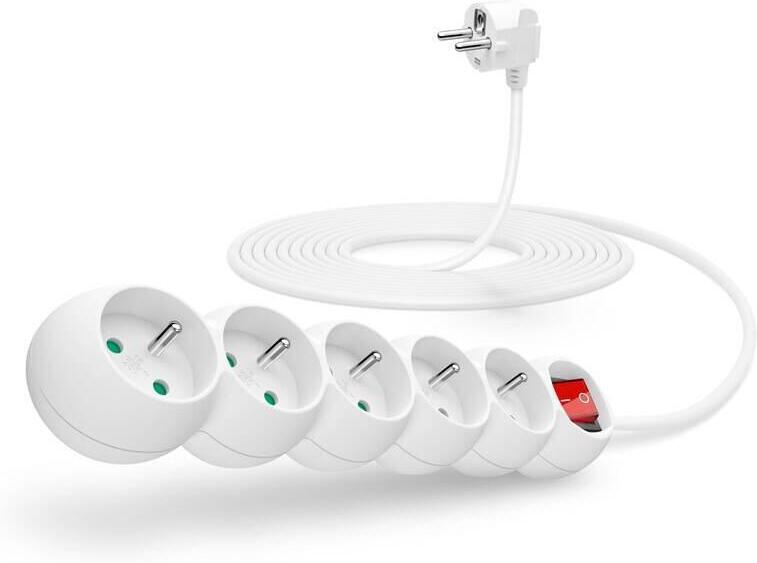 Prodlužovací kabel Connect IT s vypínačem 5 m, bílý