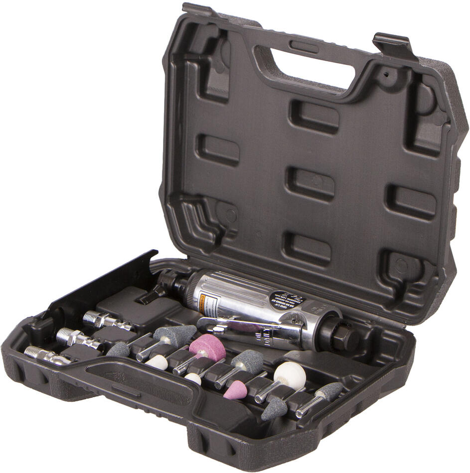 Pneumatická přímá bruska, 1/4", sada 16 ks - HTA830301 Hoteche