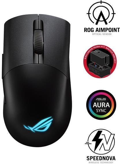 ASUS myš ROG KERIS WIRELESS AIMPOINT (P709), RGB, Bluetooth, černá (90MP02V0-BMUA00)