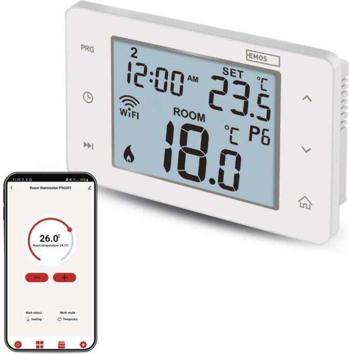 Emos pokojový programovatelný drátový WiFi GoSmart termostat P56201