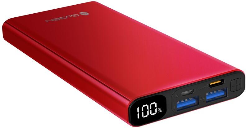 Powerbanka GoGEN PB100008 10000 mAh, USB-C PD 20W - červená