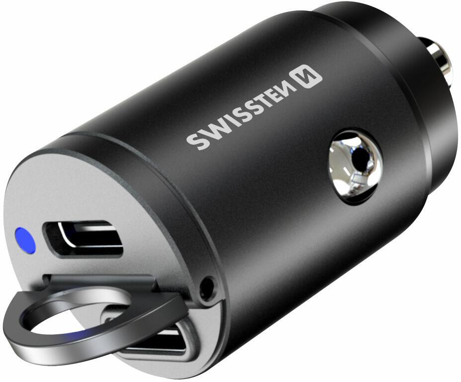 SWISSTEN CL ADAPTÉR POWER DELIVERY 2x USB-C 45W NANO ČERNÝ