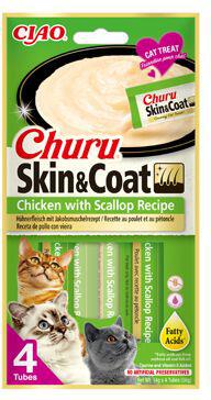 Churu Cat Skin&Coat Chicken with Scallop Recipe 4x14g