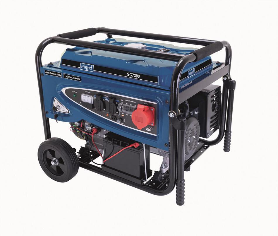 Scheppach SG 7300, rámová elektrocentrála 5500 W s AVR regulací a elektrostartem