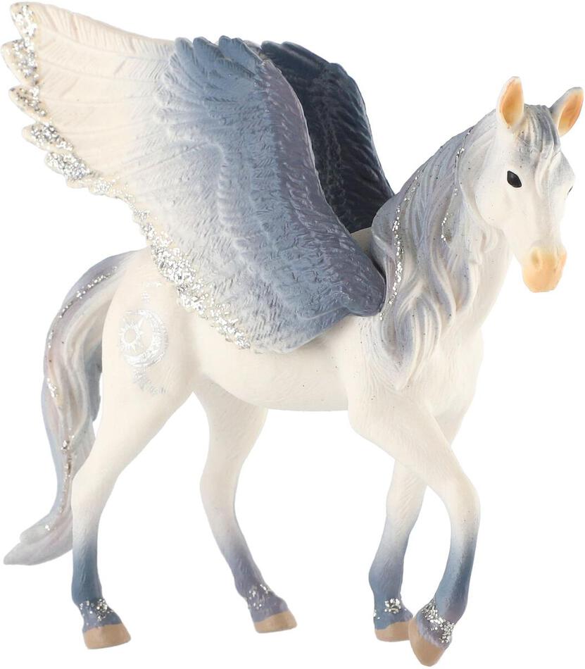 Figurka Zooted Kůň s křídly bílo-šedý, plast, 14 cm