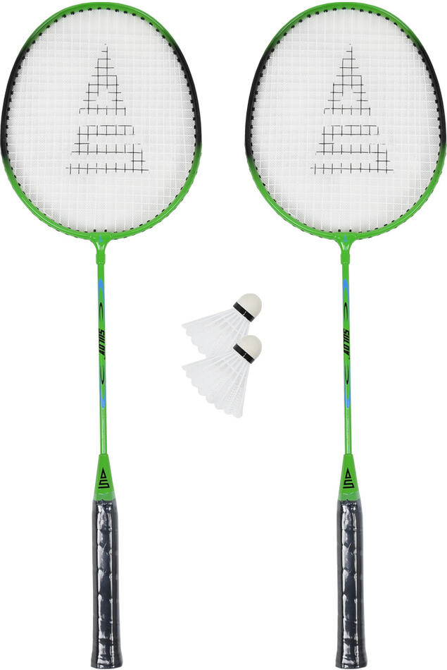 Badmintonový set SULOV® RULYT®, 2x raketa, 2x míček, vak - zeleno-černý