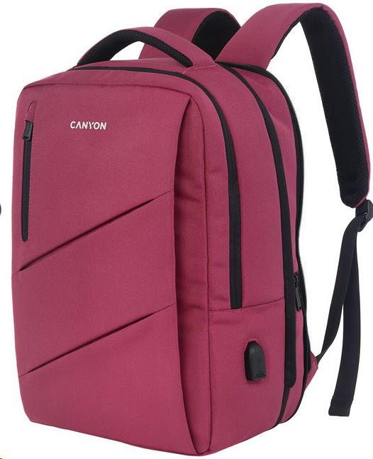 CANYON BPE-5 batoh pro 15.6" ntb, 40 x 30 x 12cm (+6cm), růžový (CNS-BPE5BD1)