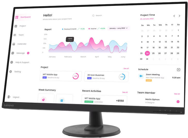 Lenovo / D32-40 / 31,5" / VA / FHD / 60Hz / 4ms / Černá / 3R (66FCGAC2EU)
