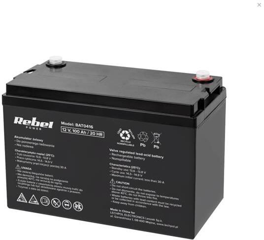 Baterie olověná 12V 100Ah REBEL BAT0416