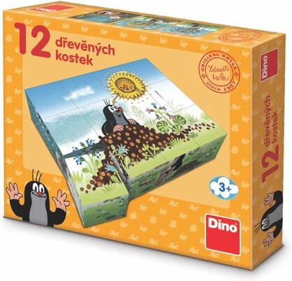 Dino Dřevěné kostky Krtkův rok 12 ks