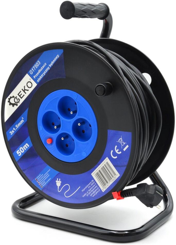 Kabel prodlužovací 3x1.5mm2, buben, 50m GEKO