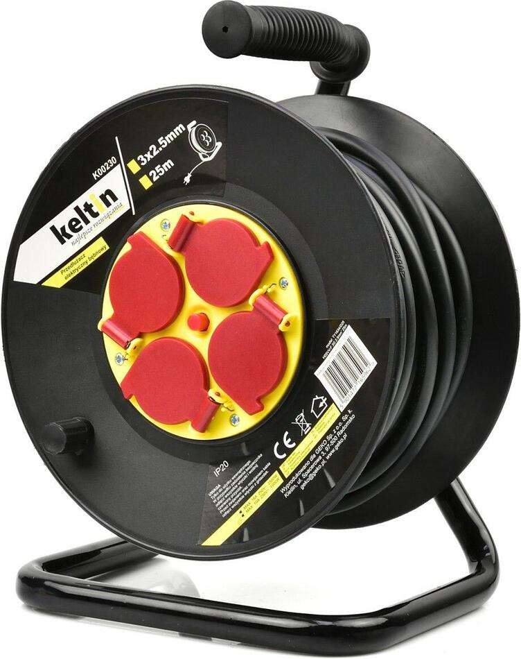 Elektrický prodlužovací kabel 3x2,5mm2, 25m s navijákem GEKO