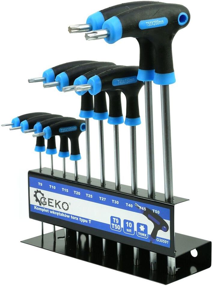 Sada klíčů Torx, typ T, T9-T50, 10ks GEKO