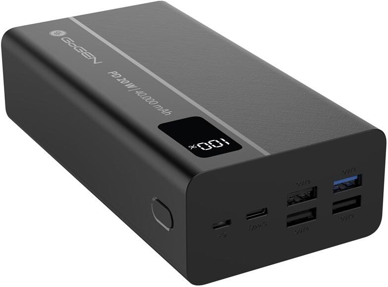 Powerbanka GoGEN PB400001 40000 mAh, USB-C PD 20W - černá