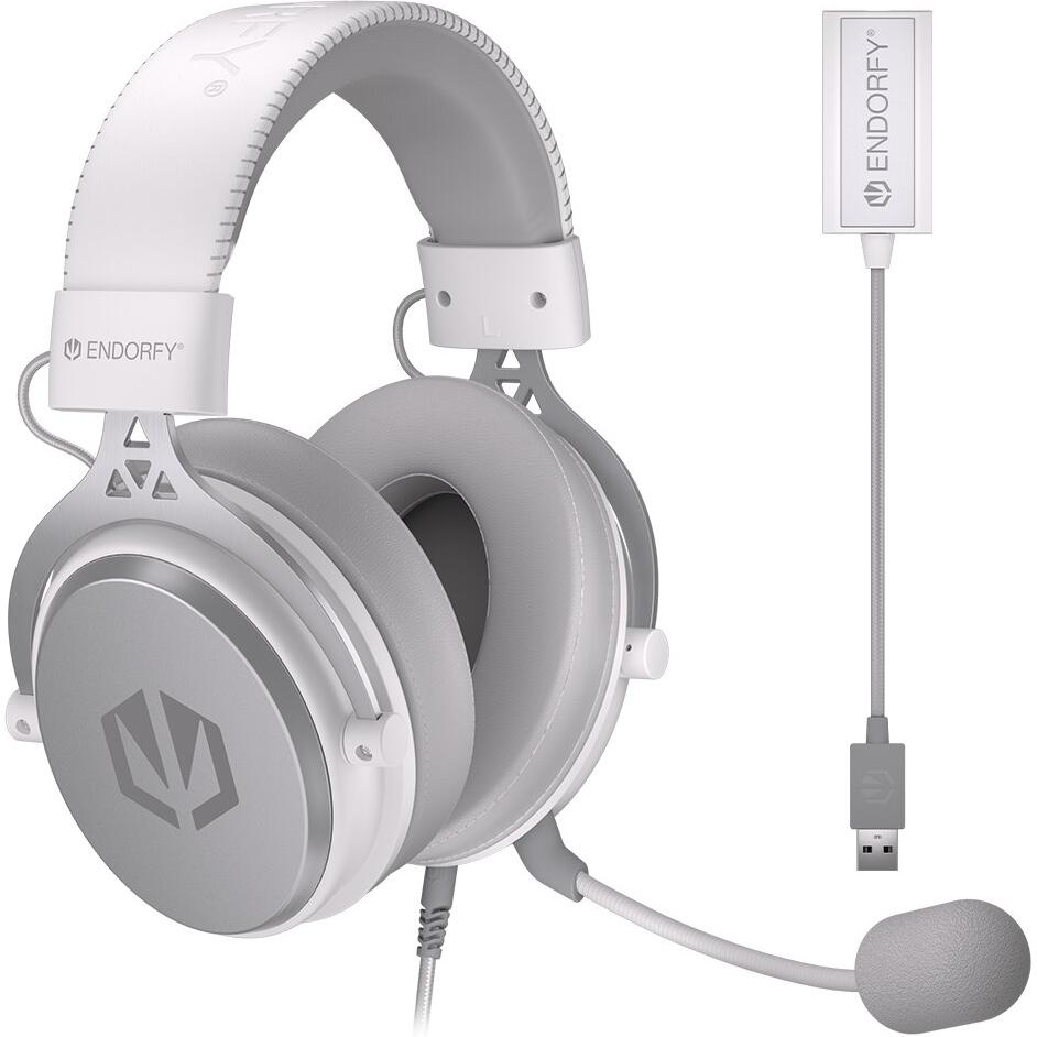 Endorfy headset VIRO Plus USB OWH / drátový / s odnímatelným mikrofonem / USB / bílý (EY1A005)