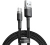 Kabel Baseus Cafule USB/USB-C 3m 2A šedo-černý