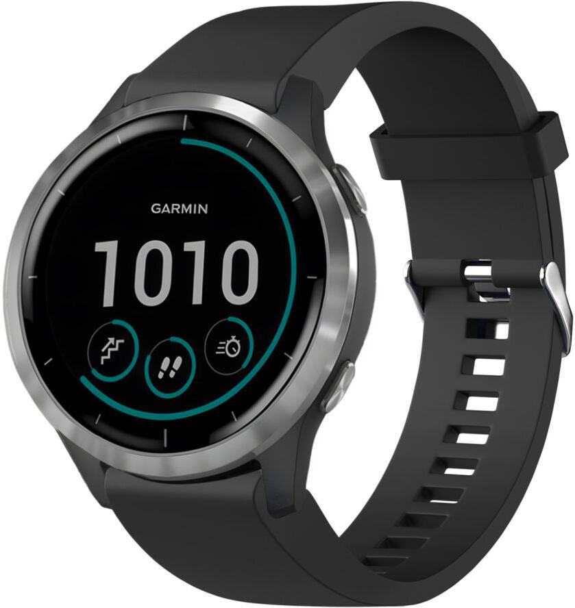Silikonový řemínek FIXED Silicone Strap pro Garmin QuickFit 20mm, černý