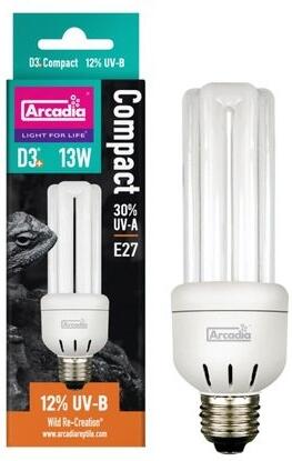 Arcadia D3+ Compact Reptile Lamp 13W 12.0 UVB
