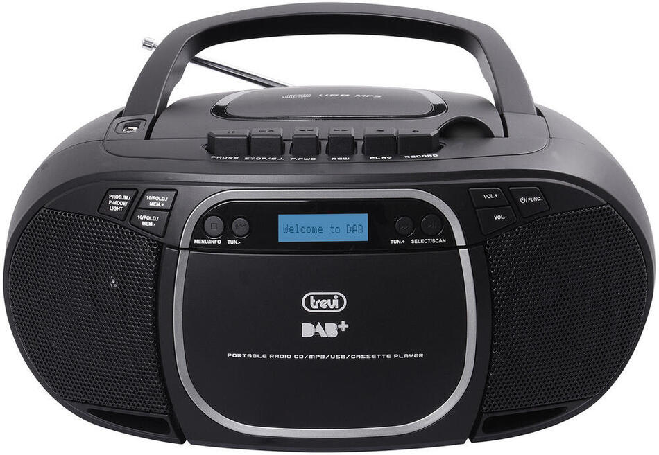 Radiomagnetofon Trevi, CMP 576DAB, DAB+/DAB/FM s RDS, USB, AUX-IN, 230 V/6xD UM-1