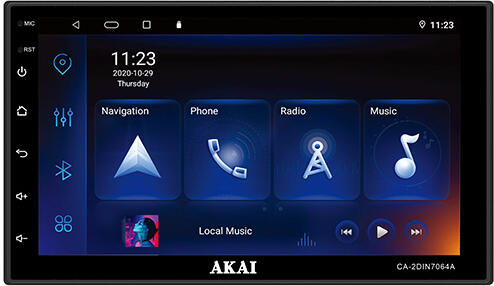 Autorádio AKAI, CA-2DIN7064A, android, ovládání na volantu, FM, USB, Bluetooth