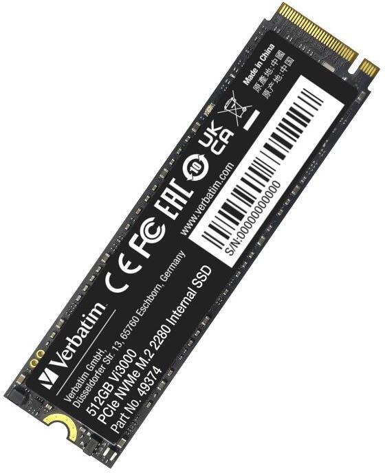 Verbatim SSD 512GB Vi3000 Internal PCIe NVMe M.2, interní disk, černá (49374)