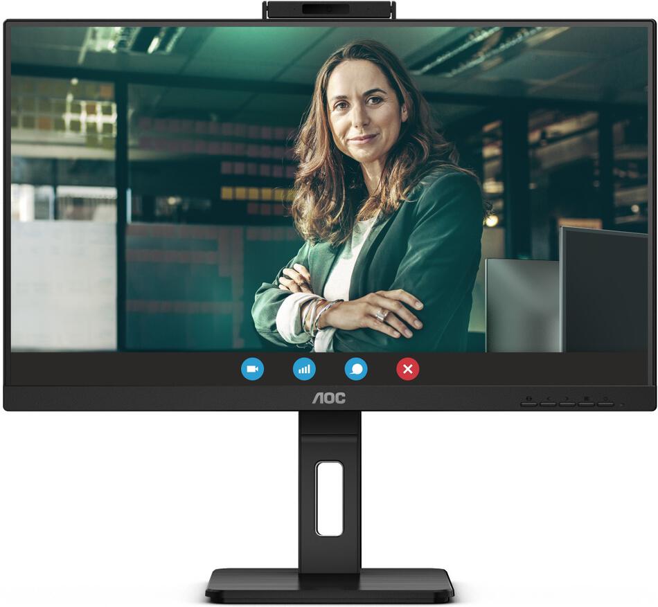 AOC LCD 24P3QW 23,8" IPS / 1920x1080@75Hz / 4ms / 300cd / 1000:1 / 2xHDMI / DP / 4xUSB 3.2 / Webcam / Repro / Pivot / VESA