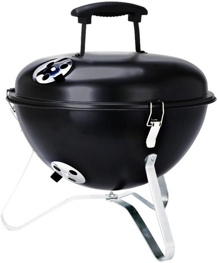 PROGARDEN Přenosný gril na dřevěné uhlí s víkem 37 cm černá KO-C83000390