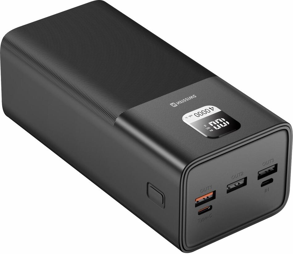 Powerbanka Swissten Power Line 40 000 mAh, 100 W, černá