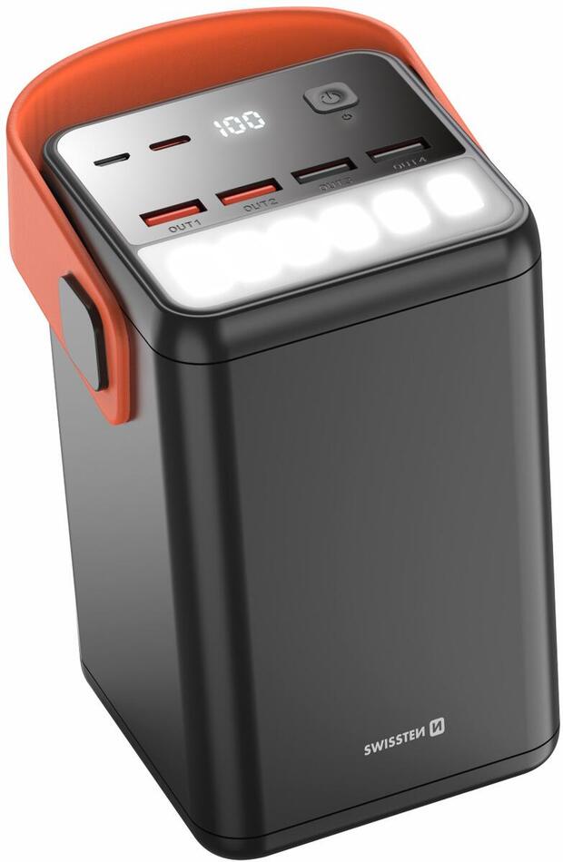 Powerbanka Swissten Power Line 60000 mAh, 65W, černá
