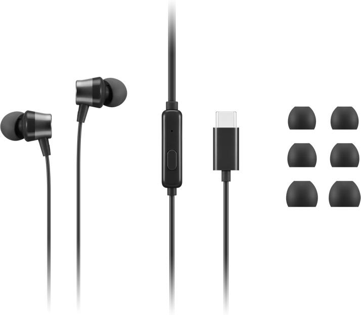 Lenovo sluchátka USB-C Wired In-Ear Headphones (with control box) (4XD1J77351)