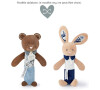 Doudou Chrastítko pískací 17 cm 1 ks zajíc Doudou et Compagnie Paris