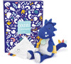 Doudou Plyšový dinosaurus s dečkou 25 cm modrý Doudou et Compagnie Paris