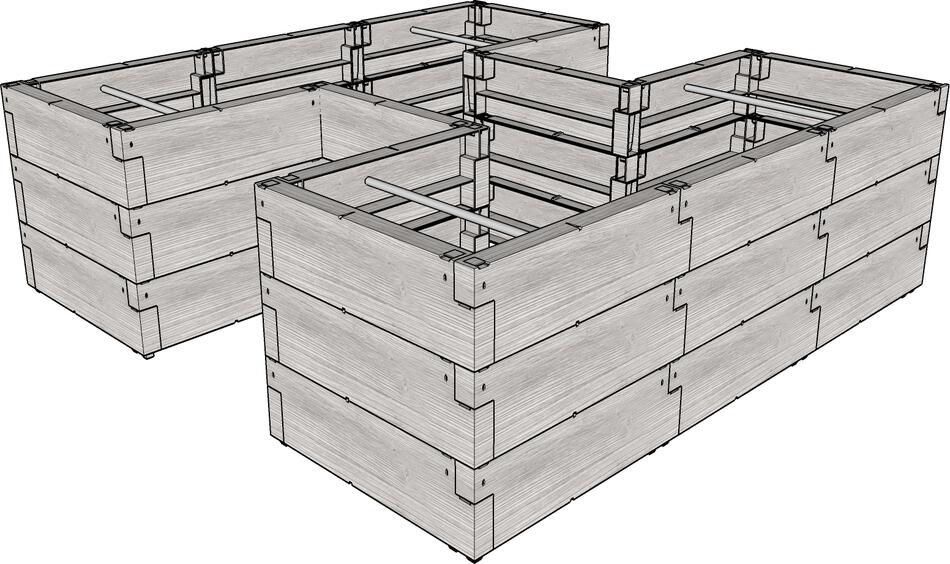 Vyvýšený záhon Lanit Plast JUWEL TIMBER ERGOLINE H (20479) LG3133