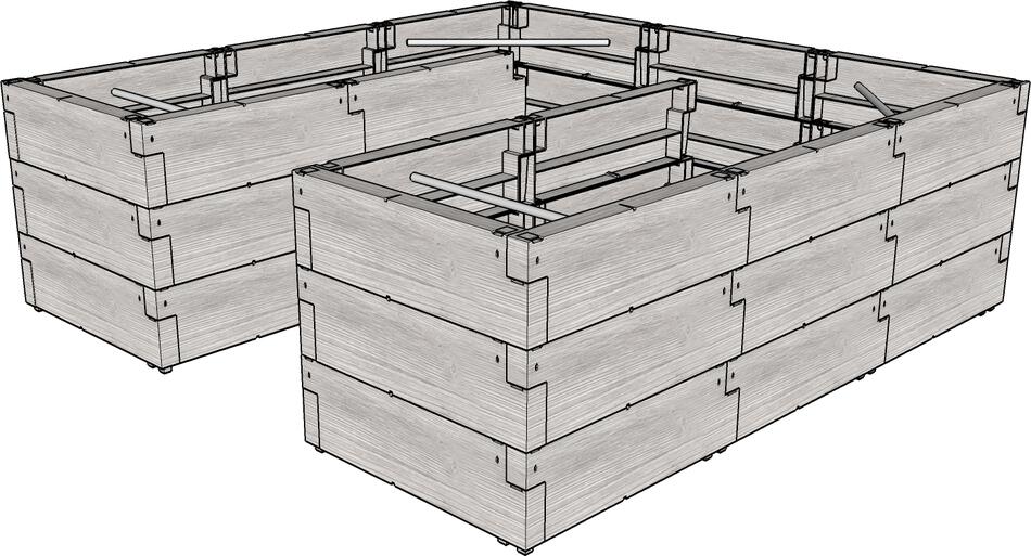 Vyvýšený záhon Lanit Plast JUWEL TIMBER ERGOLINE U DEEP (20479) LG3134