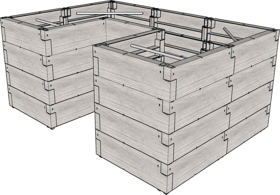 Vyvýšený záhon Lanit Plast JUWEL TIMBER ERGOLINE U (20479) LG3136