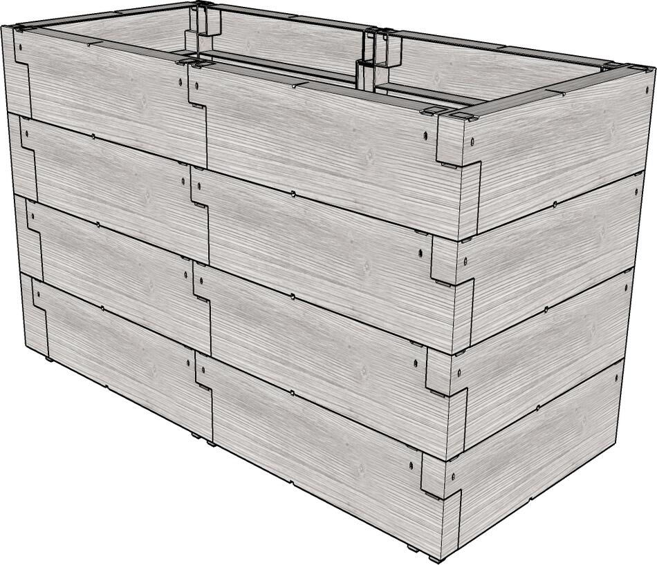 Vyvýšený záhon LanitPlast JUWEL TIMBER 4ER-SET LG3177