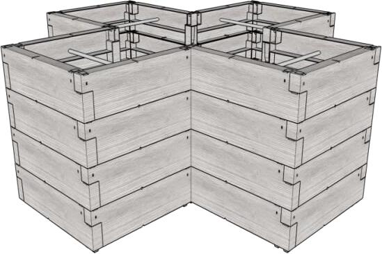 Vyvýšený záhon Lanit Plast JUWEL TIMBER ERGOLINE CROSS (20479) LG3249