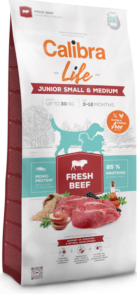 Calibra Dog Life Junior Small&Medium Fresh Beef 12kg