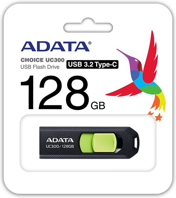 ADATA UC300/128GB/USB 3.2/USB-C/Černá (ACHO-UC300-128G-RBK/GN)
