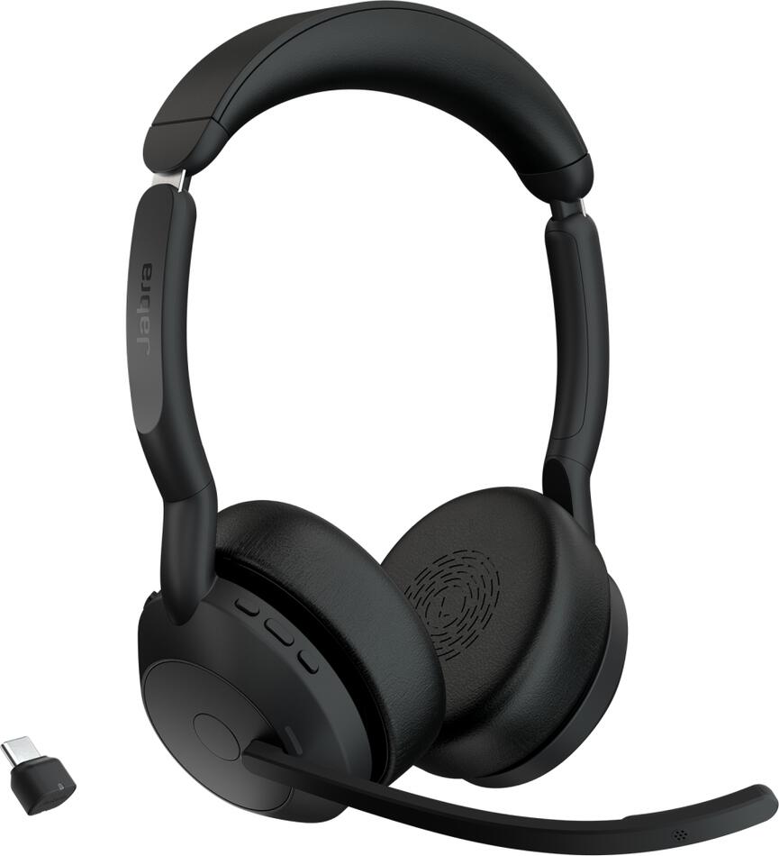Jabra Evolve2 55 / Stereo / ANC / USB-C / BT-USB / Bezdrát / Černá (25599-989-899)