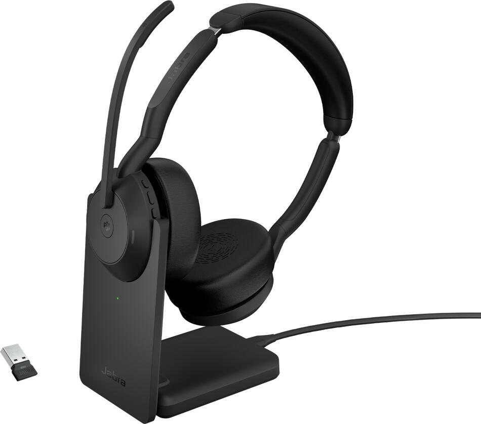 Jabra Evolve2 55 / Stereo / ANC / USB / BT-USB / Bezdrát / MS / Stand / Černá (25599-999-989)