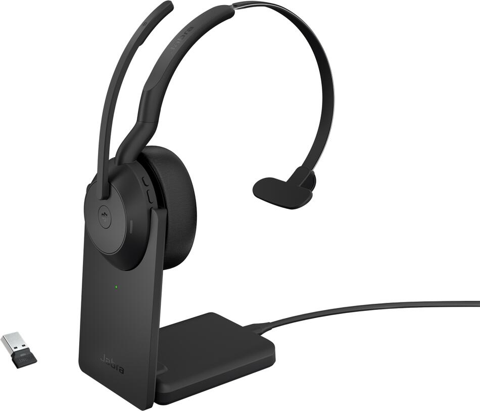 Jabra Evolve2 55 / Mono / ANC / USB / BT-USB / Bezdrát / MS / Stand / Černá (25599-899-989)