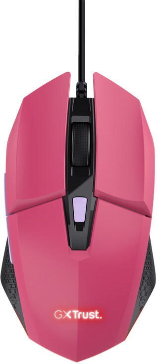 Trust GXT 109 FELOX/Herní/Optická/Pro praváky/6 400 DPI/Drátová USB/Růžová (25068)