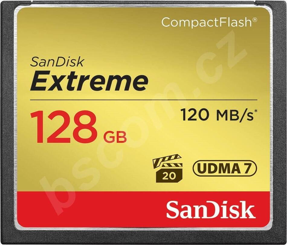 SanDisk Compact Flash Card 128GB Extreme (R:120/W:85 MB/s UDMA7) (SDCFXSB-128G-G46)