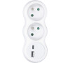 Solight rozbočka s USB A+C nabíječkou, 2 x 10A, bílá
