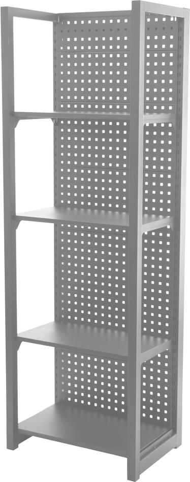 Kovový regál s děrovanou deskou, 680 x 458 x 2000 mm - MTJA680 AHProfi