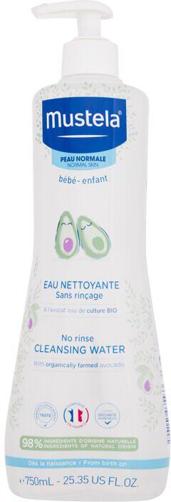Čisticí voda Mustela Bébé Cleansing Water, 750 ml (No-Rinse)